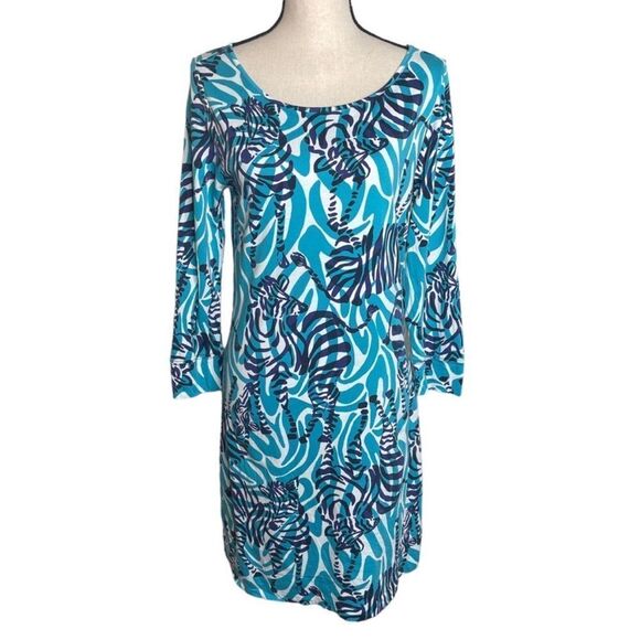 Lilly Pulitzer blue zebra print Marlowe dress xs - Picture 2 of 11